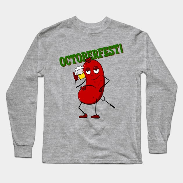 Funny Wurst Oktoberfest Long Sleeve T-Shirt by Yasna